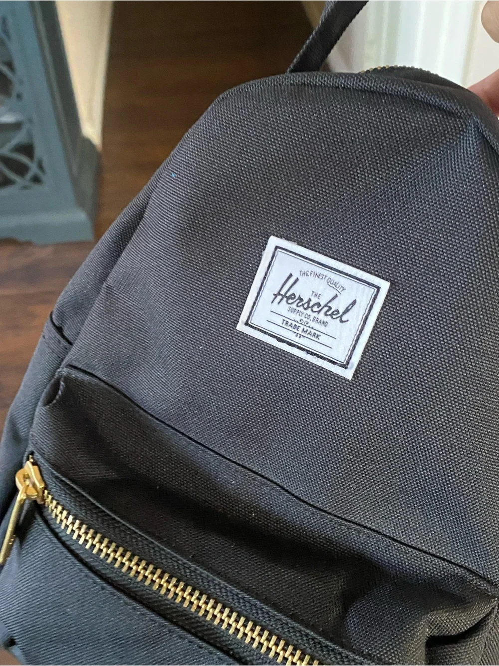Herschel Supply Company Black Mini Backpack with Gold Zippers